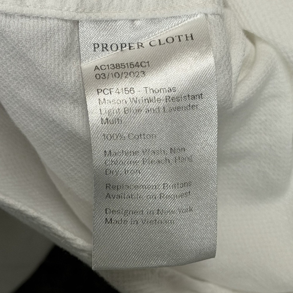 Proper Cloth Shirt Mens XL White 100% Cotton Short Sleeve Button Up - Picture 4 of 7